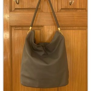 Cole Haan Leather Large Shoulder Handbag Gray
